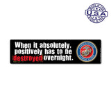 United States Marines Black and Red Magnet (10.88" x 2.88") - Military Republic