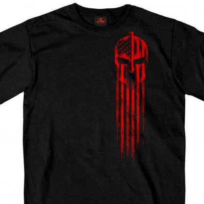 Warrior Skull US Flag Biker T-Shirt - Military Republic