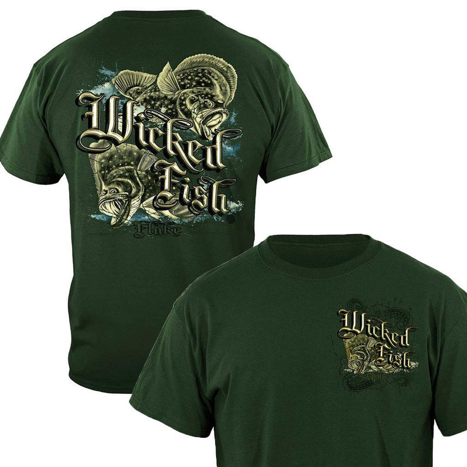 Wicked Fish Fluke Green T-Shirt - Military Republic