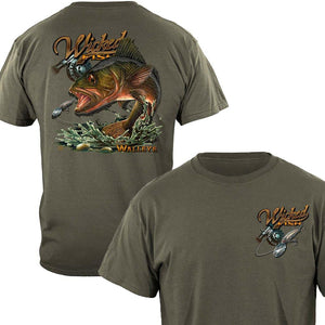 Wicked Fish Walleye Fish T-Shirt - Military Republic