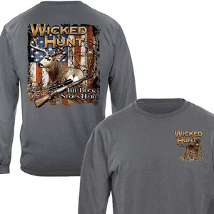 Wicked Hunt Deer Hunting T-shirt - Military Republic
