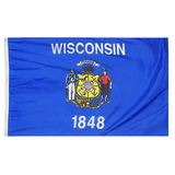 Wisconsin State Nylon Outdoors Flag- Sizes 2' to 10' Length - Military Republic