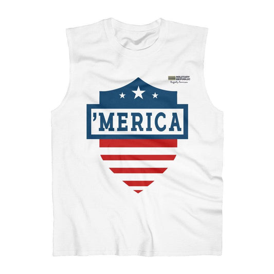 USA Shield Men's Sleeveless Performance Tee - Military Republic