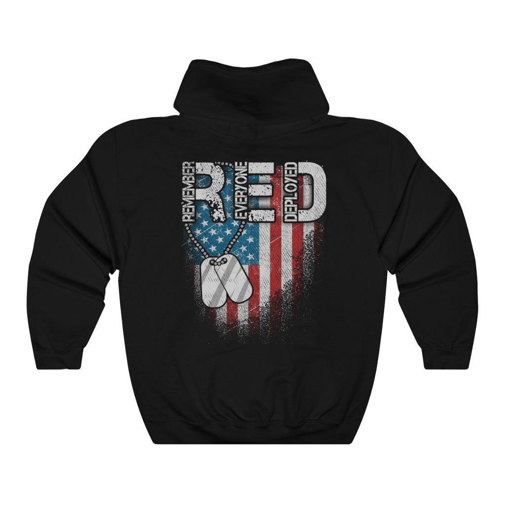 Remember Every One Deployed Distressed Flag and Tag Hoodie - Military Republic