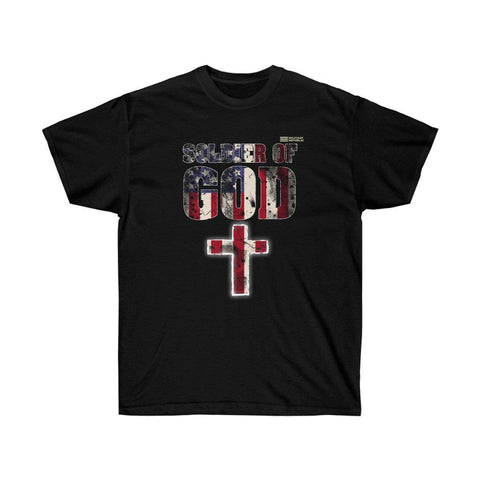 Soldier of God USA Flag & Cross T-shirt - Military Republic