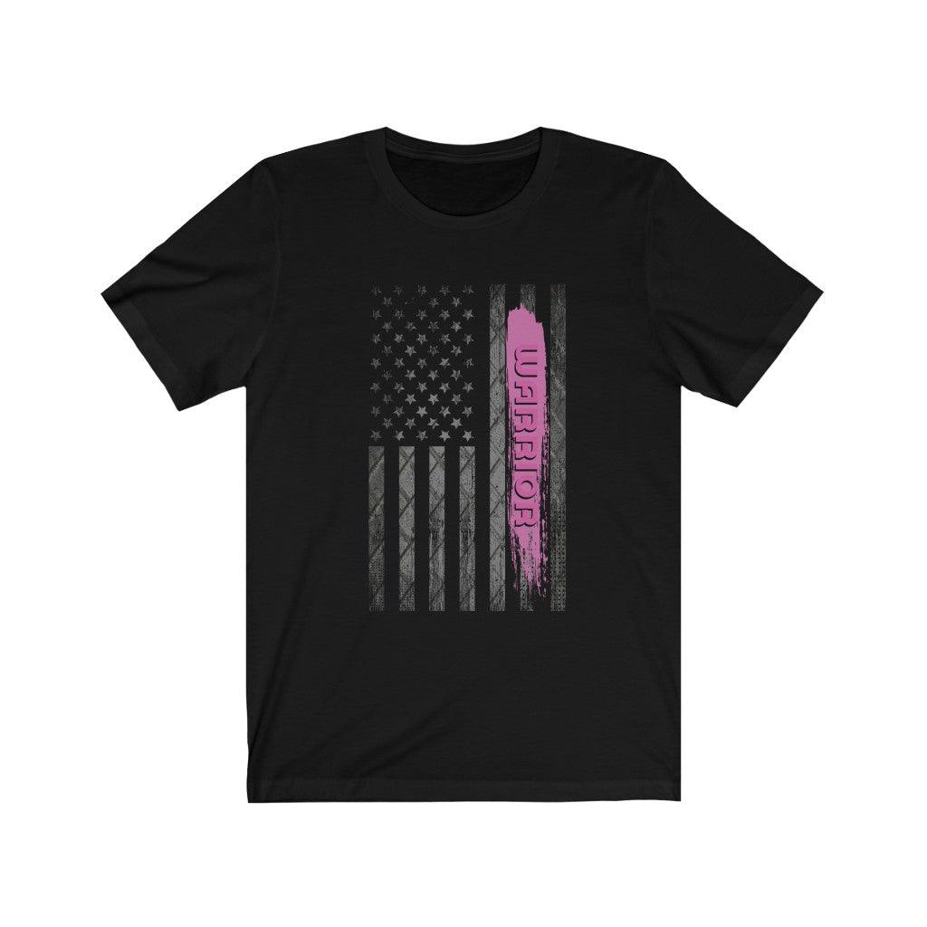 Warrior Cure For Cancer Meshed USA Flag T-shirt - Military Republic