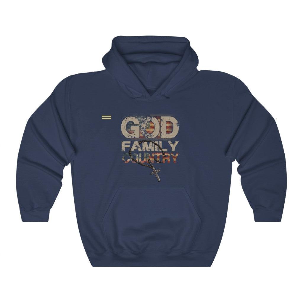 God Family & Country US Flag Unisex Hoodie - Military Republic