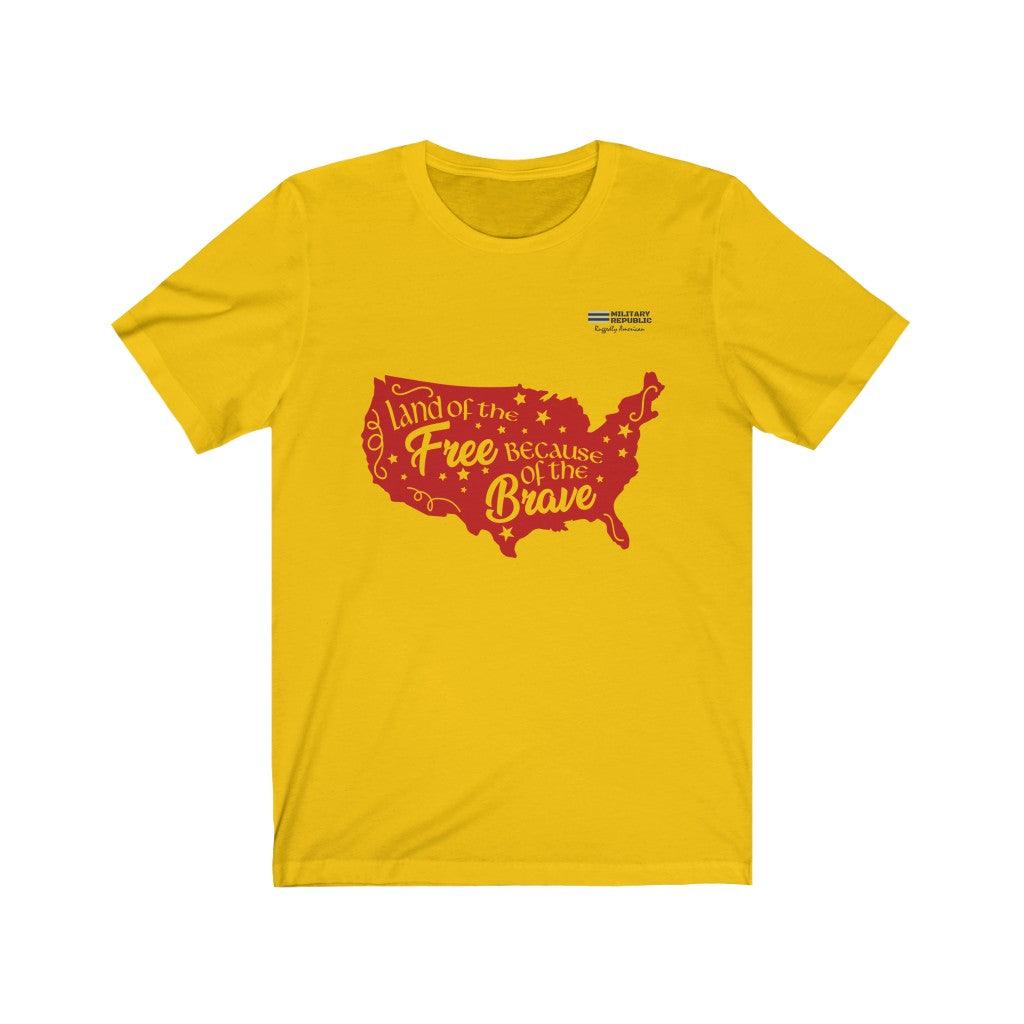 Land of the Free Because of the Brave T-shirt - Military Republic