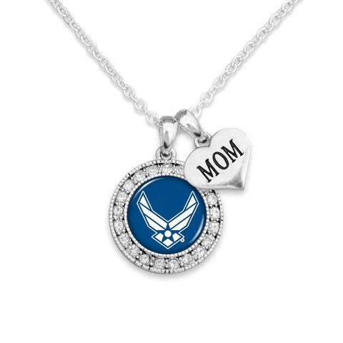 Air Force Crystal Necklace - Mom - Military Republic
