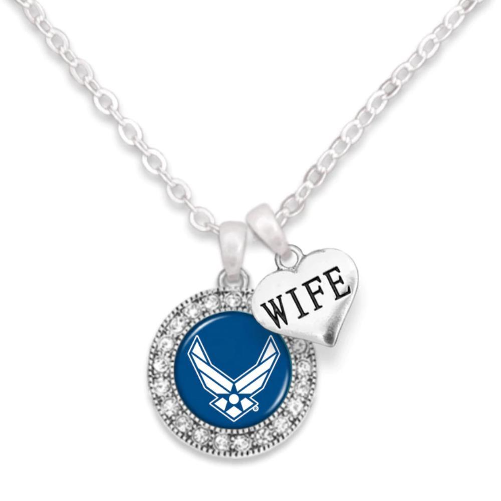 Air Force Crystal Necklace - Wife - Military Republic