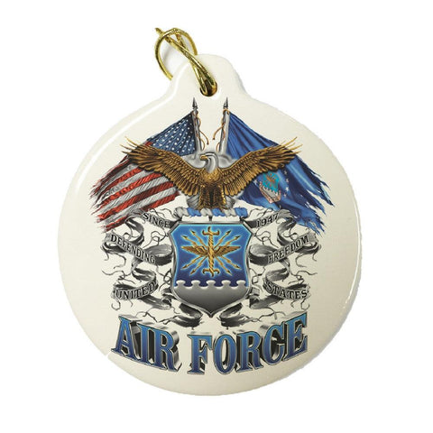 Air Force Double Flag Christmas Ornament-Military Republic