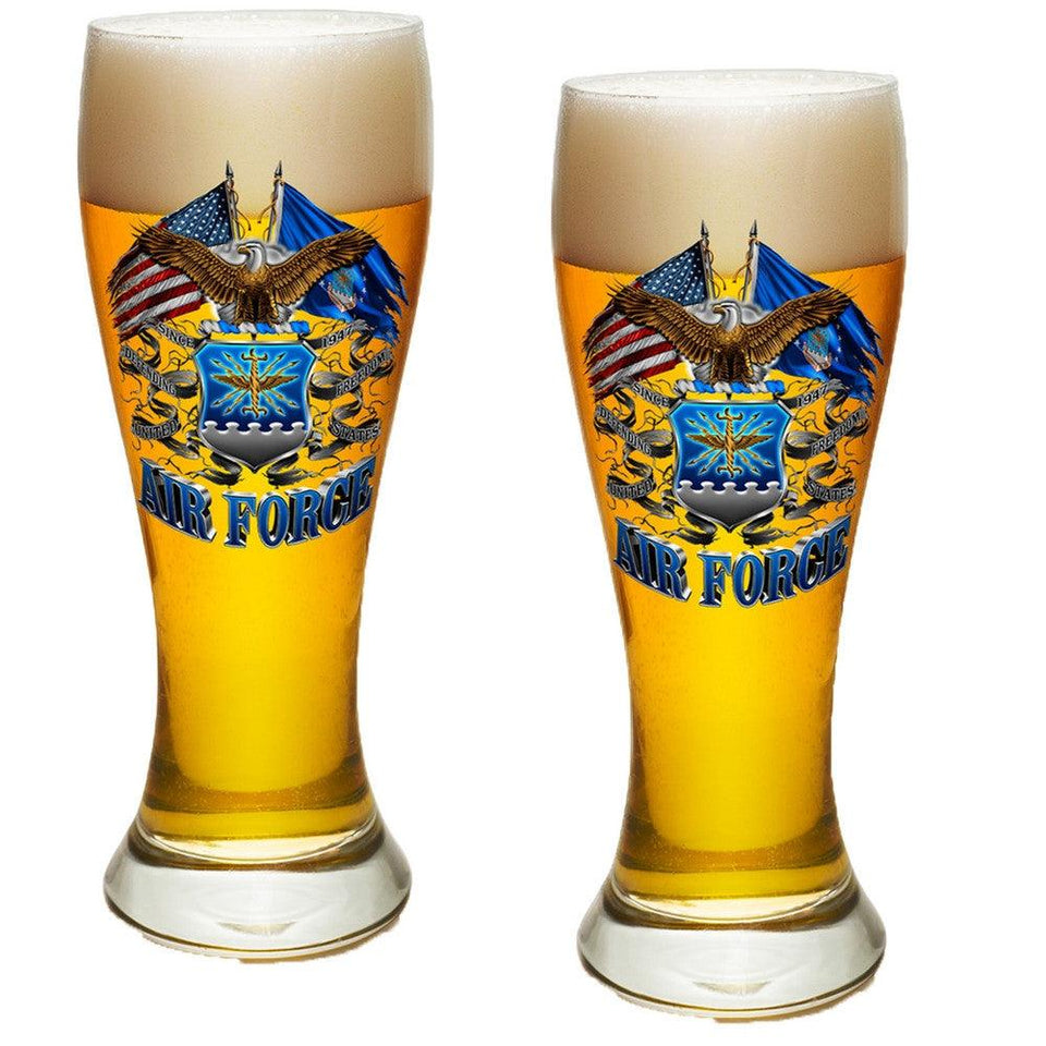 Air Force Double Flag Pilsner Glass Set-Military Republic
