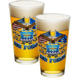 Air Force Double Flag Pint Glasses-Military Republic
