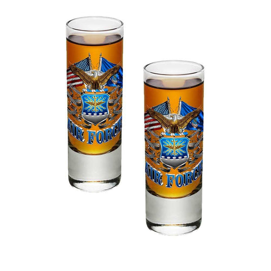 Air Force Double Flag Shot Glasses-Military Republic