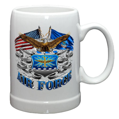 Air Force Double Flag Stoneware Mug Set-Military Republic