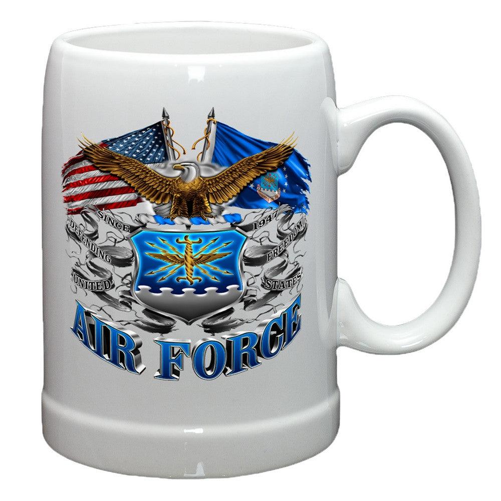 Air Force Double Flag Stoneware Mug Set-Military Republic