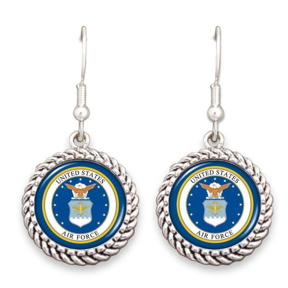 Air Force Seal Rope Edge Earrings-Military Republic