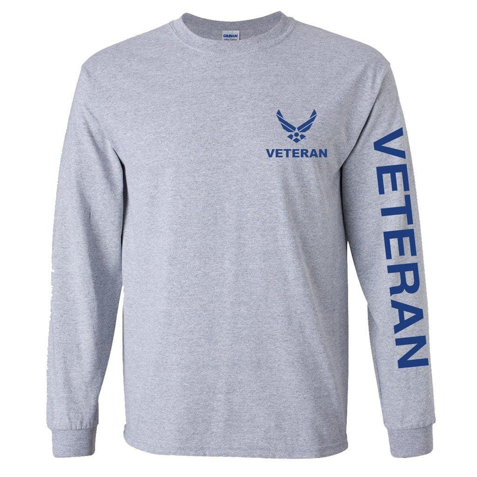 Air Force Veteran Sport Long Sleeve Shirt - Grey - Military Republic
