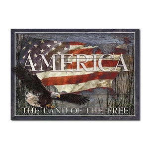 America - Land of Free Tin Sign-Military Republic