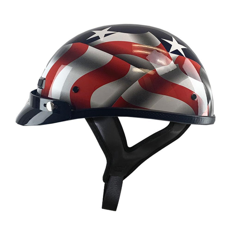 American Flag Patriotic Motorcycle Half Helmet – Military Republic