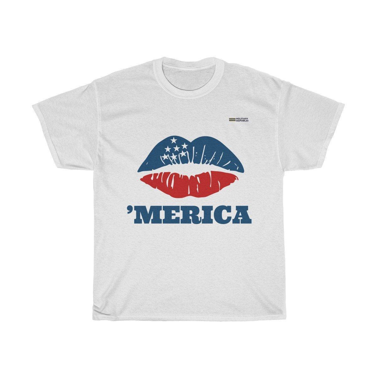 American Patriotic Lips 'Merica T-shirt - Military Republic