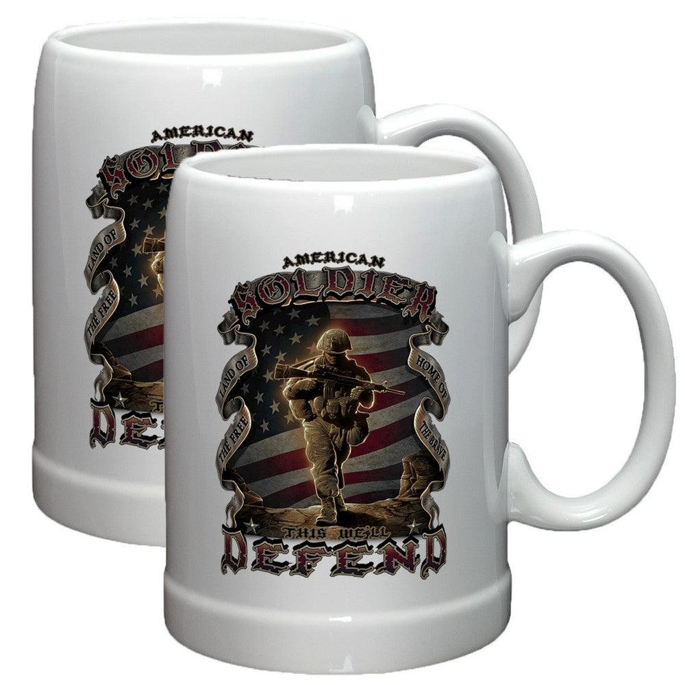 American Soldier Stoneware Mug Set-Military Republic
