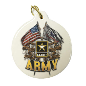 Army Double Flag Christmas Ornament-Military Republic