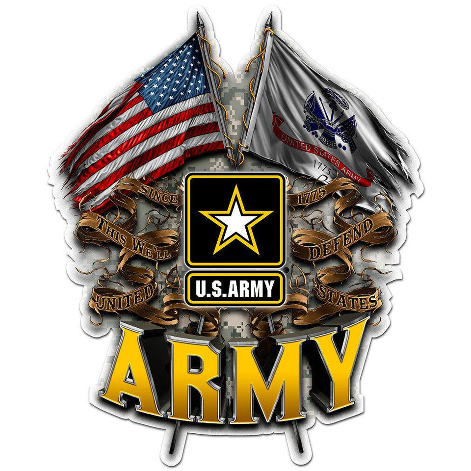 Army Double Flag Decal-Military Republic