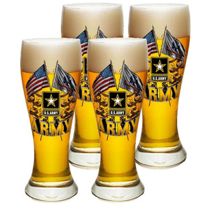 Army Double Flag Pilsner Glass Set-Military Republic