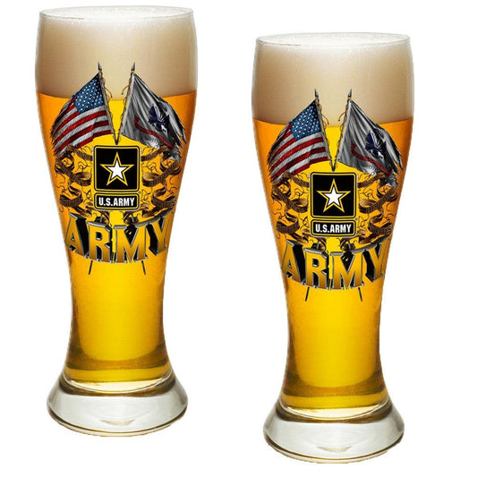 Army Double Flag Pilsner Glass Set-Military Republic