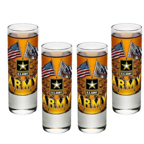 Army Double Flag Shot Glasses-Military Republic