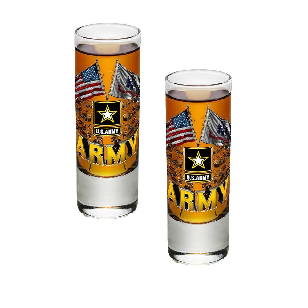 Army Double Flag Shot Glasses-Military Republic