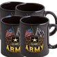 Army Double Flag Stoneware Mug Set - Black - Military Republic