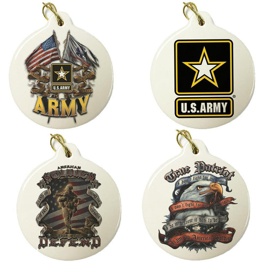 Army Set Of 4 Best Seller Christmas Ornaments - Military Republic