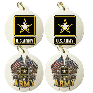 Army Set Of 4 Mixed Christmas Ornament Set-Military Republic