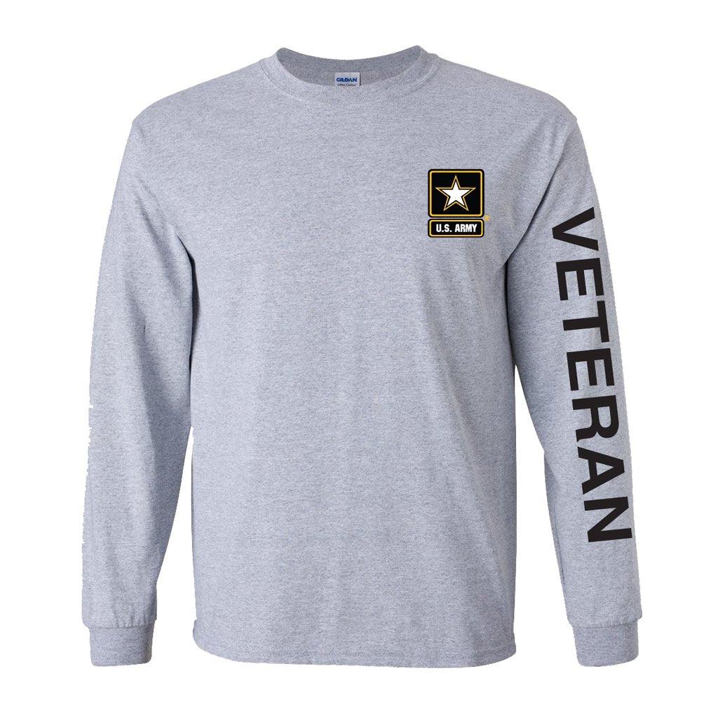 Army Star Veteran Sport Long Sleeve Shirt- Grey - Military Republic