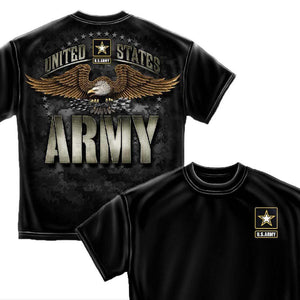 Army Strong Black T-Shirt-Military Republic