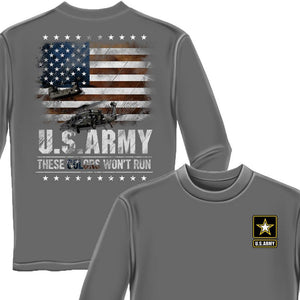 Army These Colors Won't Run Long Sleeve Shirt-Military Republic