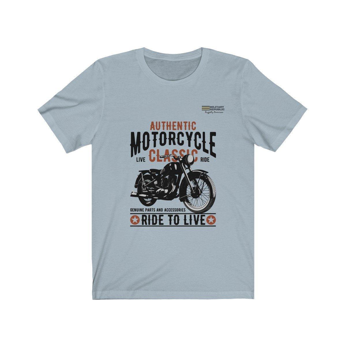 Authentic Motorcycle - Ride to Live T-shirt - Military Republic