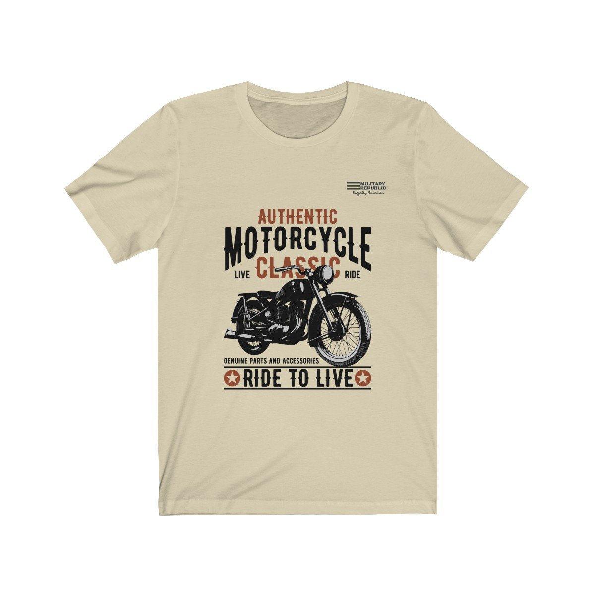 Authentic Motorcycle - Ride to Live T-shirt - Military Republic