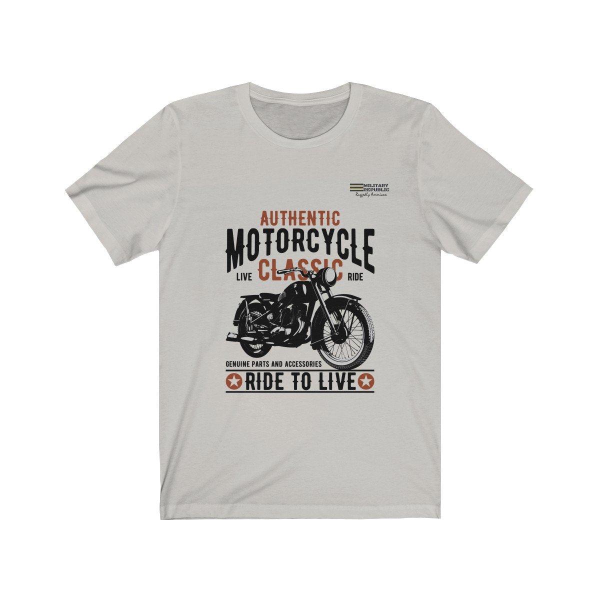 Authentic Motorcycle - Ride to Live T-shirt - Military Republic