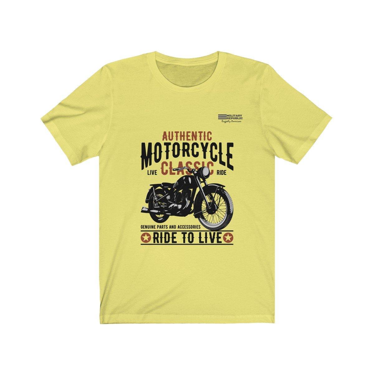 Authentic Motorcycle - Ride to Live T-shirt - Military Republic