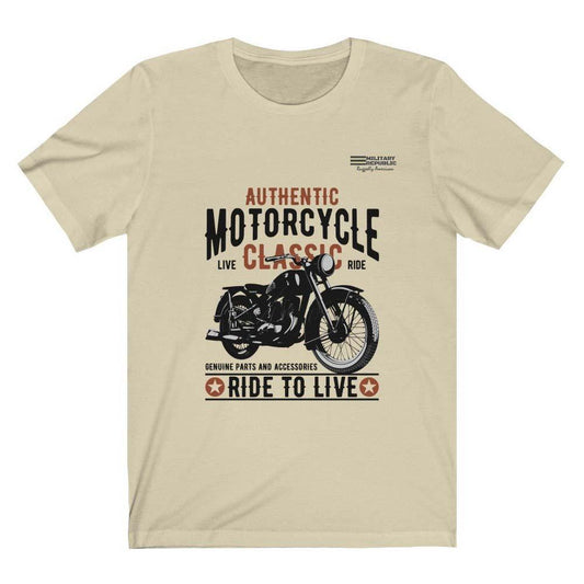 Authentic Motorcycle - Ride to Live T-shirt - Military Republic