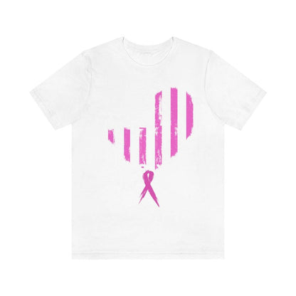 We Got Your Six Pink Ribbon Flag Heart T-shirt - Military Republic
