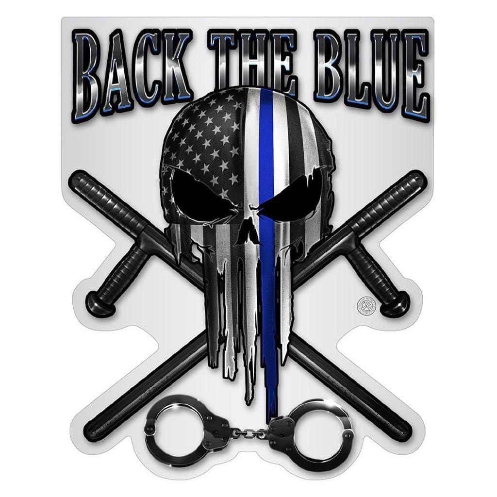 Back to Blue Freedom Skull Premium Reflective Decal - Military Republic
