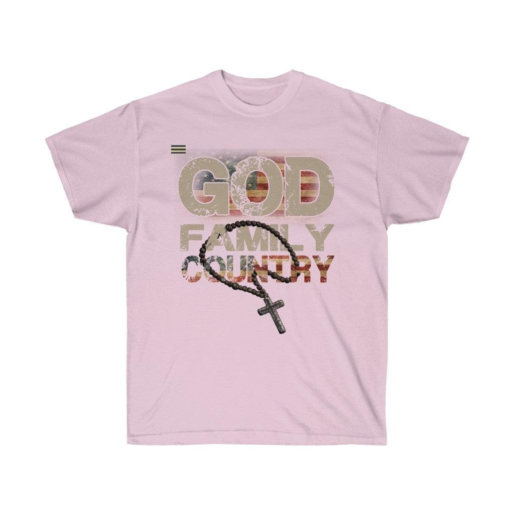 God Family & Country US Flag T-shirt - Military Republic