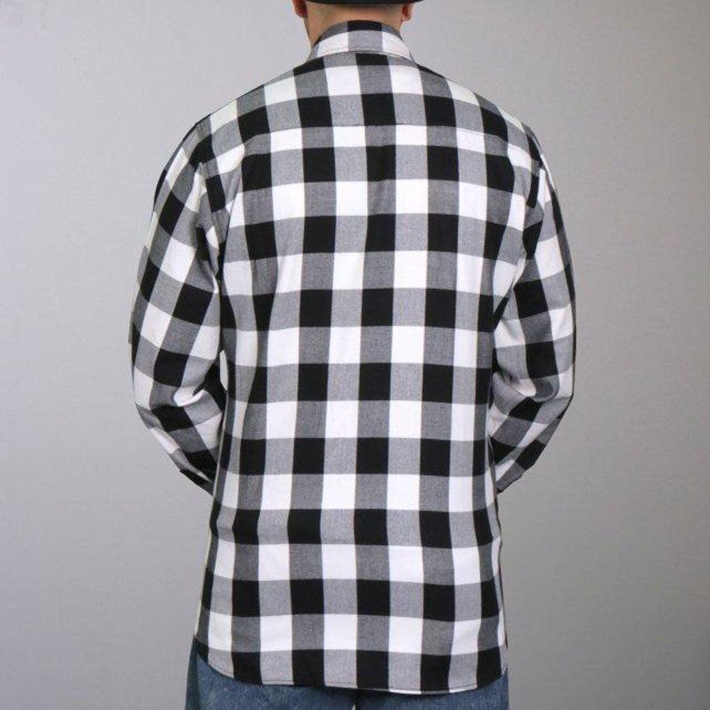 Black And White Long Sleeve Flannel Shirt - Military Republic