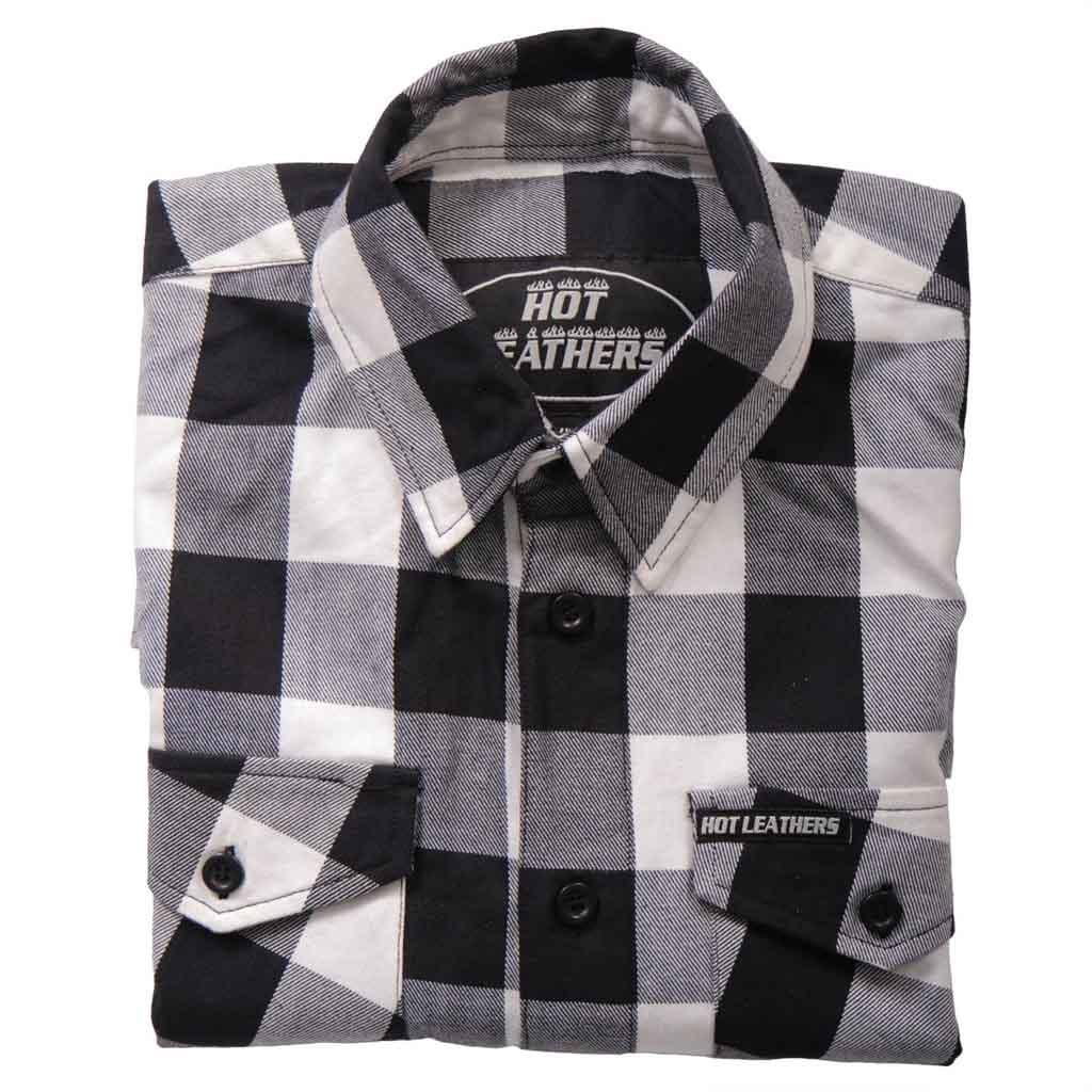 Black And White Long Sleeve Flannel Shirt - Military Republic