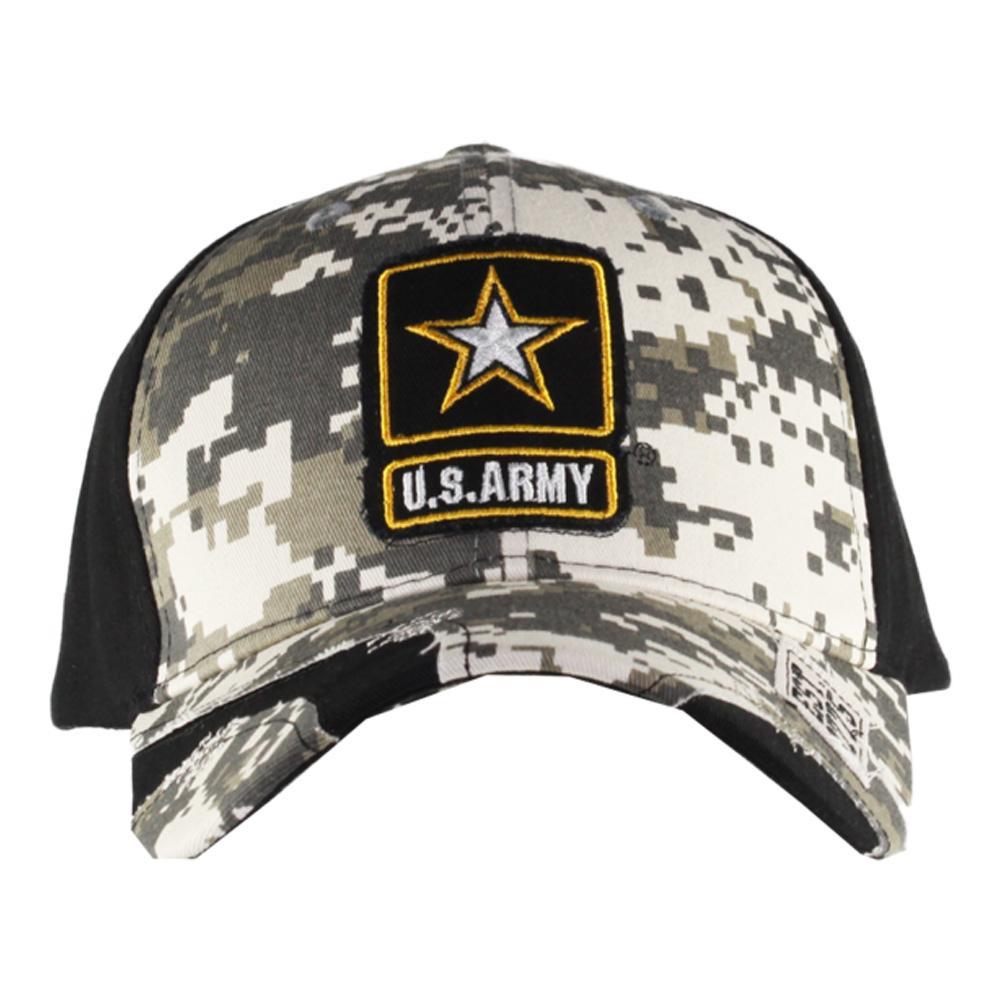 Black Streak Camo Stressed US Army Cap - Military Republic
