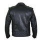 Men's Brando Motorcycle Black Leather Jacket With Padded Sleeves - Military Republic